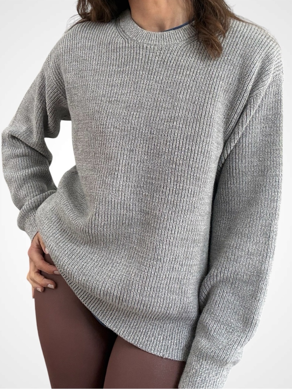 Gap For Good Cotton Crewneck Sweater in Light Gray